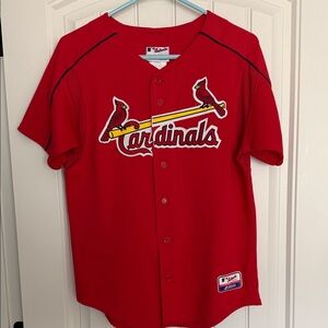 Majestic Athletic Youth Cardinals Red Baseball Jersey Embroidered Logo Large